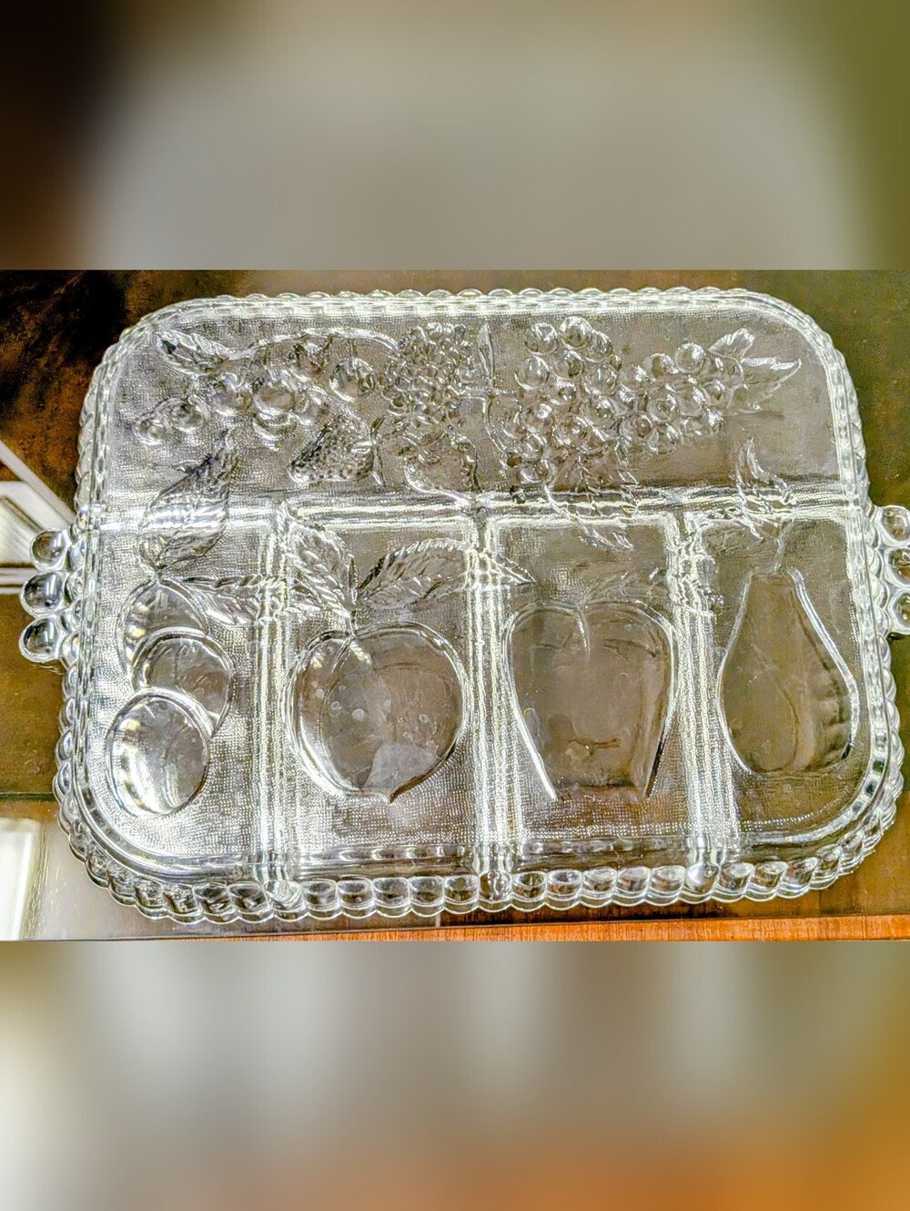 Vintage Indiana Glass Fruit Pattern Serving Platter - Picture 6 of 6